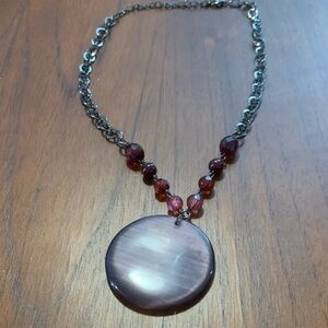 Elegant Purple Glass Pendant Necklace